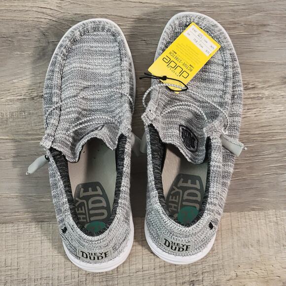NEW Hey Dude Mens Size 12 Wally Stretch Mix Shoes Granite Gray Slip On Casual - Picture 3 of 9